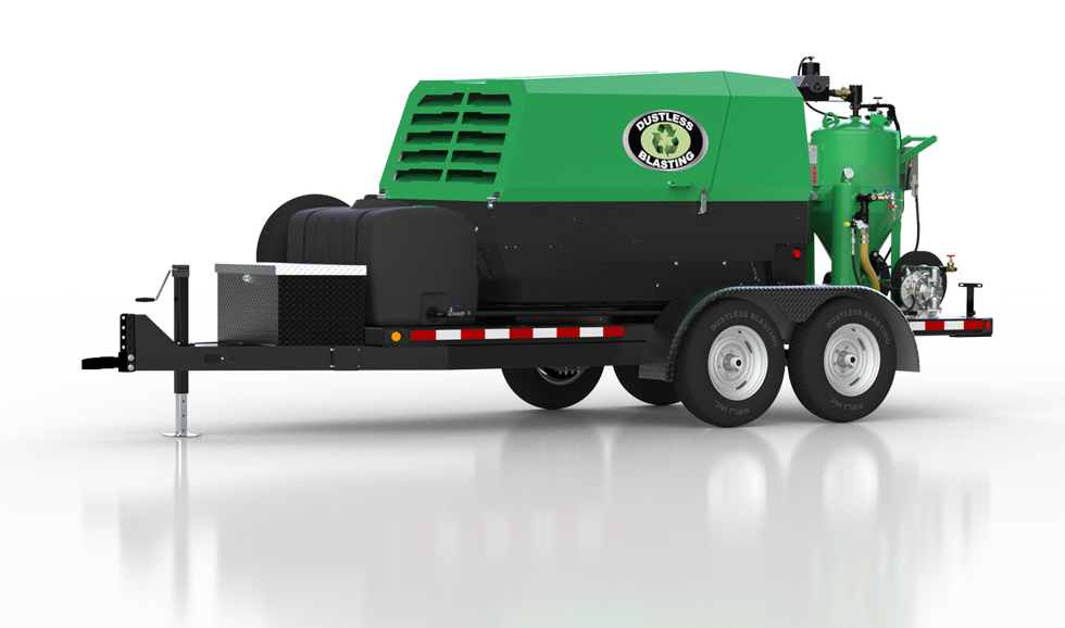 Remolque de chorro de arena DB800 Mobile S Pro de Dustless Blasting.